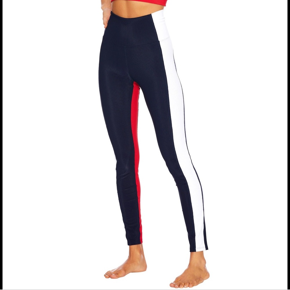 Beach Riot Colorblock Legging Red White Blue